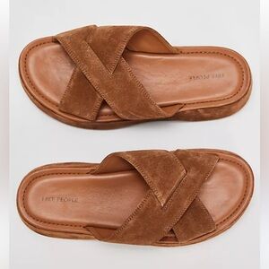 Free People Brown Suede Slide Sandals